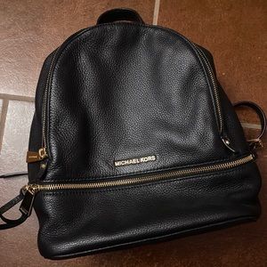 Michael Kors Black Leather Backpack